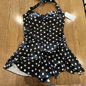 Polka Dot Halter Swim Suit